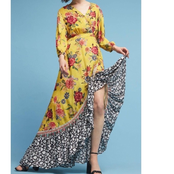 Anthropologie Farm Rio SUNLIT FLORAL  MAXI DRESS - Picture 2 of 8